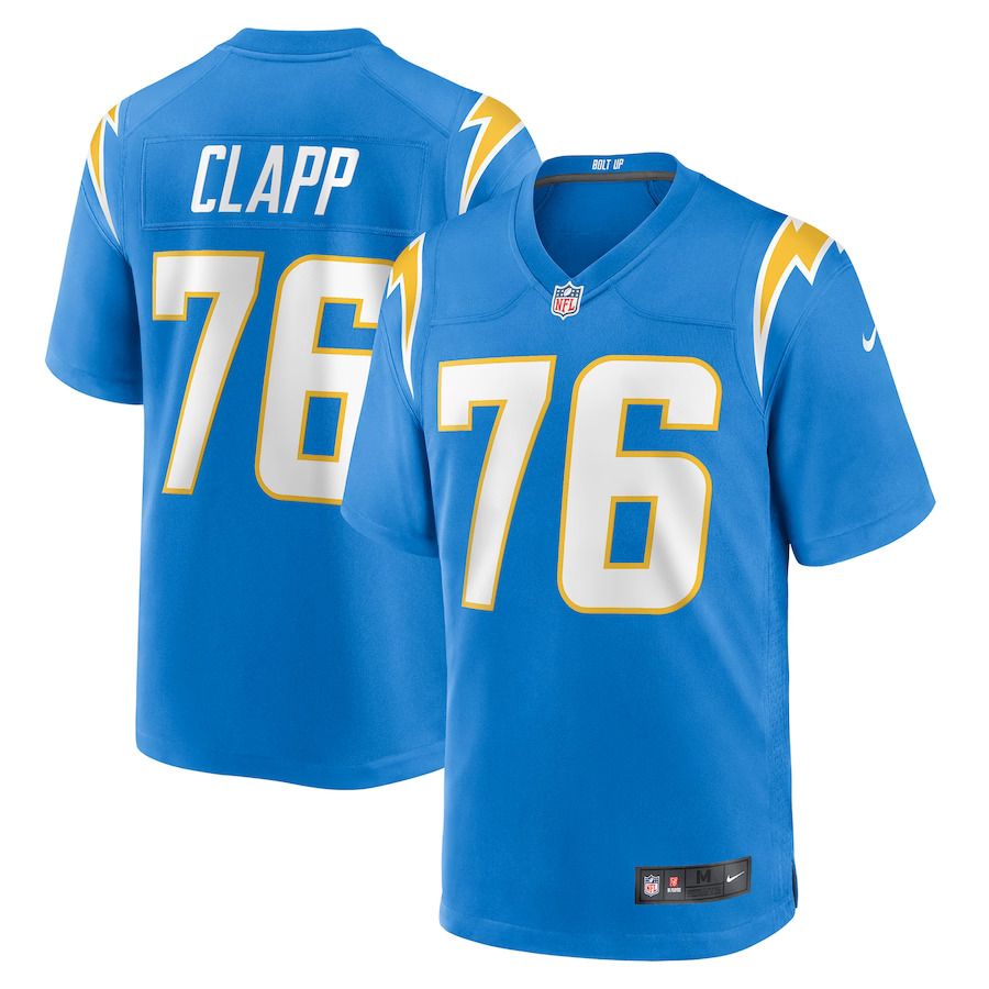 Men Los Angeles Chargers 76 Will Clapp Nike Powder Blue Game NFL Jersey